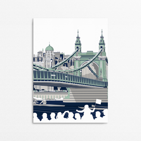 The Boat Race at Hammersmith Greetings Card