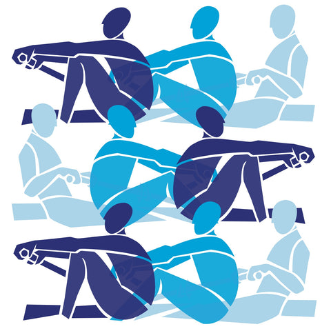 Rowers in Blues print